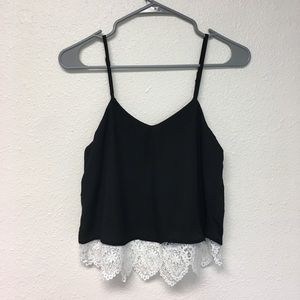 Black tank with lace trim